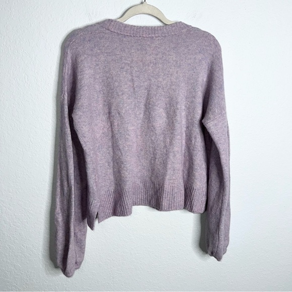 Madewell Sweater Women Medium Payton Lilac Pullover Alpaca Wool Blend B6 - Picture 6 of 9